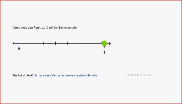 Wo liegt 1 auf dem Zahlenstrahl