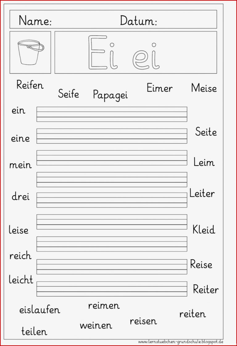 Wörter Mit Ei Arbeitsblätter Worksheets