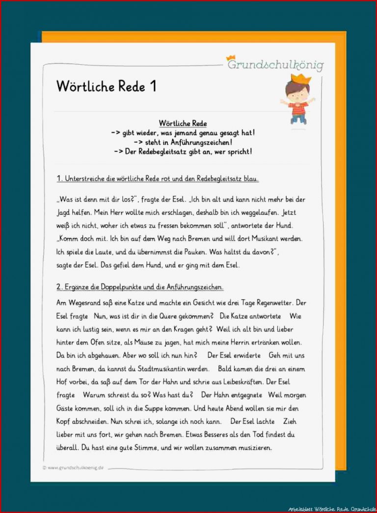 Wörtliche Rede Redebegleitsatz Kostenlosen Download Wörtliche Rede Redebegleitsatz