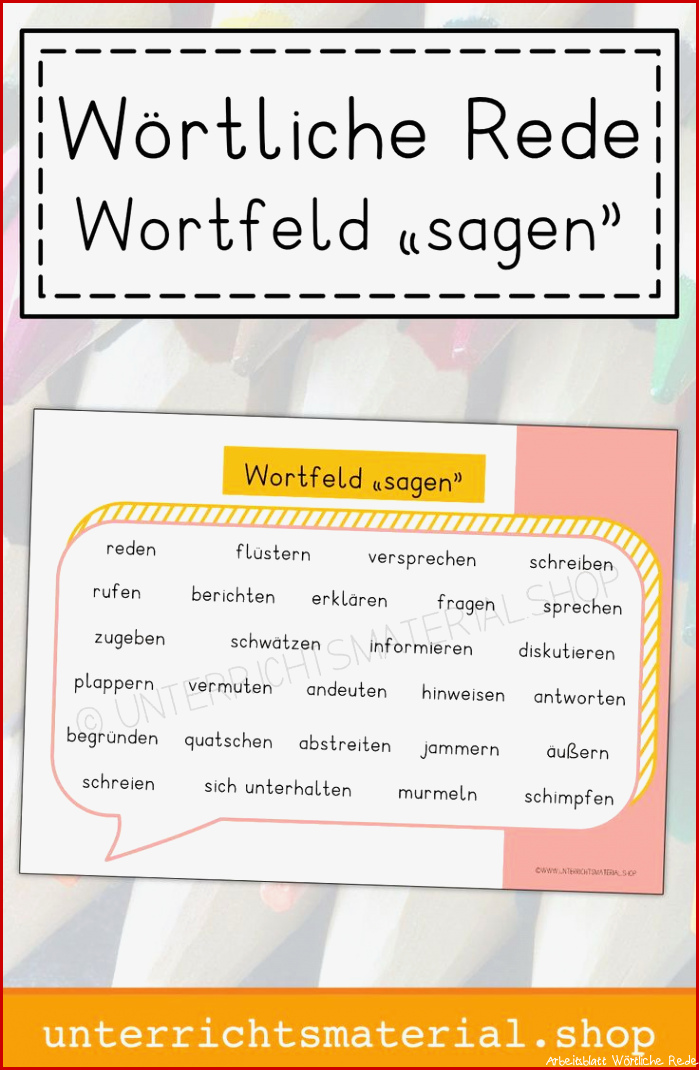 Wörtliche Rede Wortfeld 