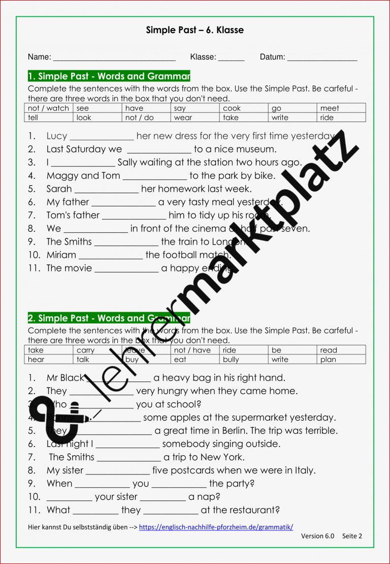 Words Vocabulary and Grammar Vokabel und