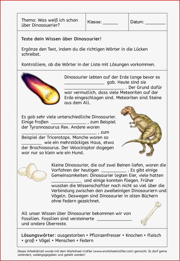 Worksheet Crafter with Regard to Dinosaurier Grundschule