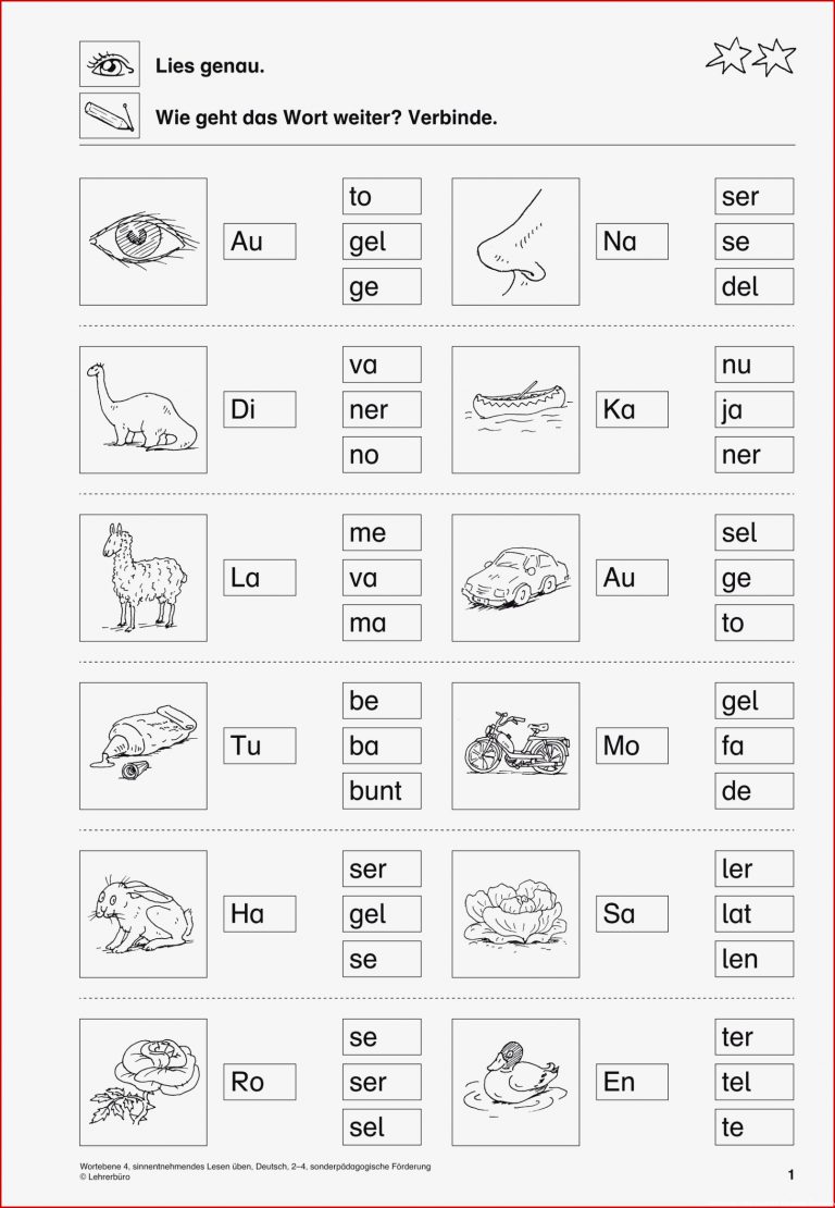 Wortebene 4 Sinnentnehmendes Lesen Ueben Deutsch 2 4