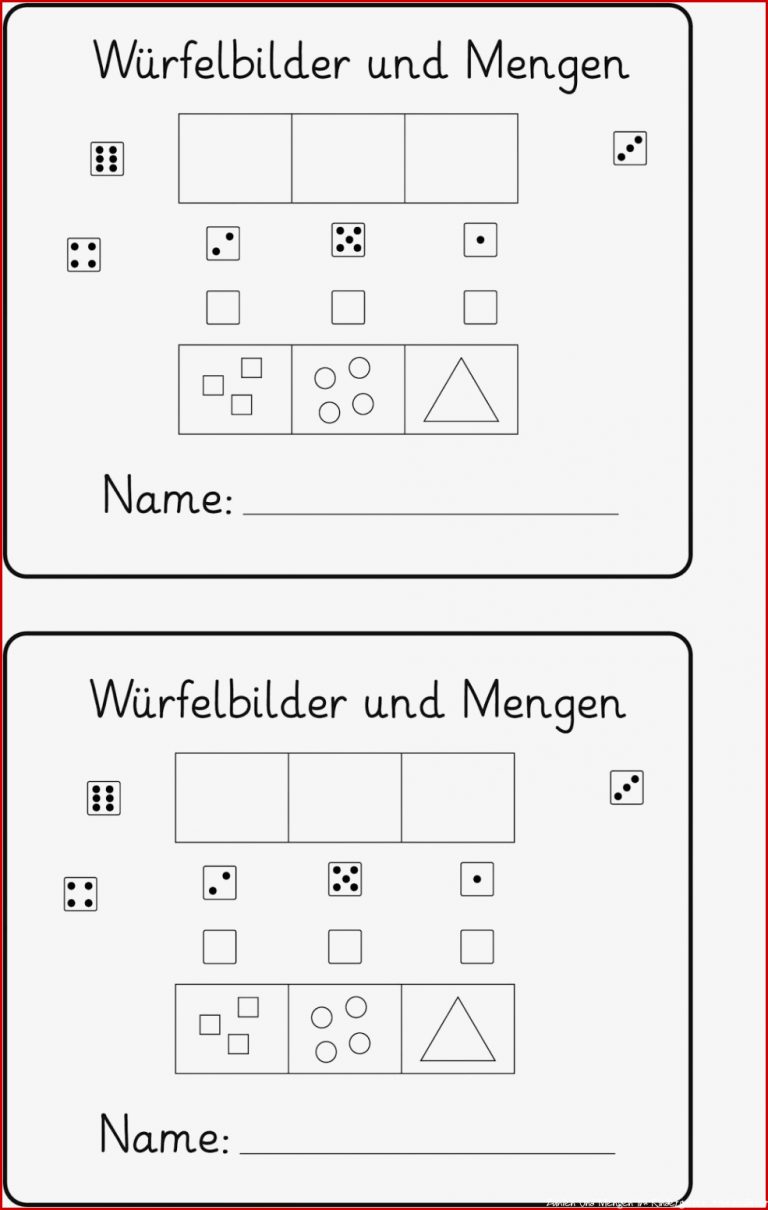 Würfelbilder Und Mengen Fördermaterial