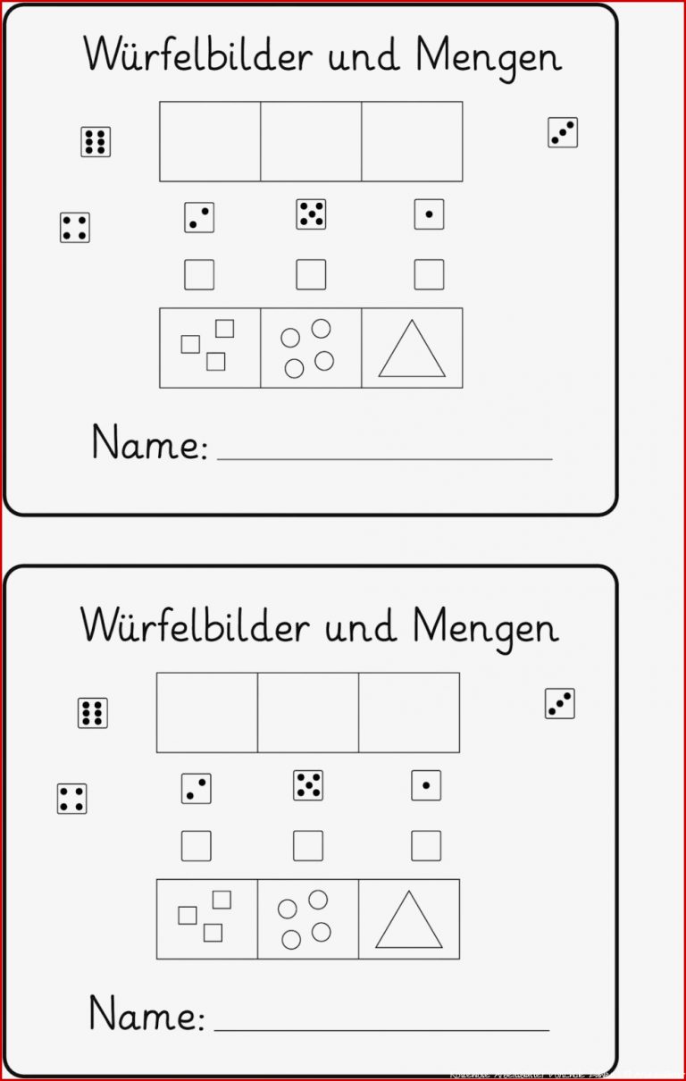 Würfelbilder Und Mengen Fördermaterial