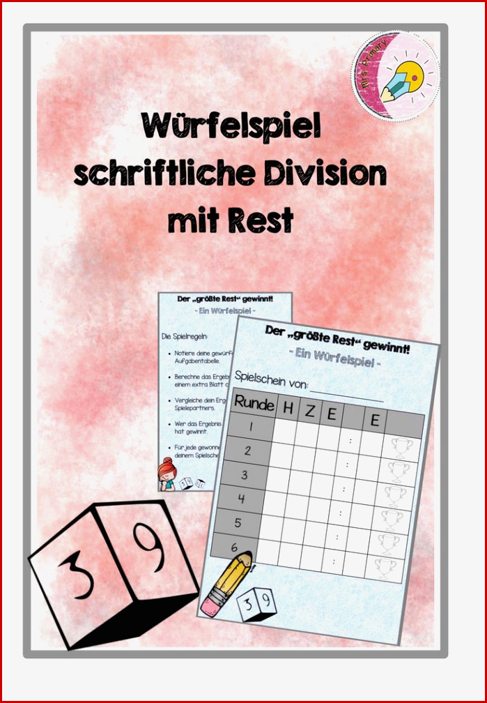 Würfelspiel Schriftliche Division Mit Rest