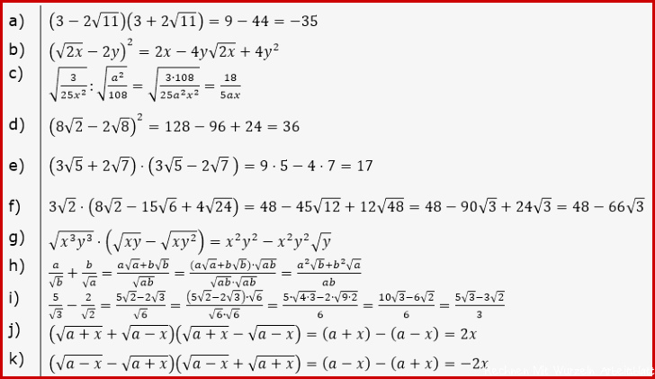 Wurzeln Vermischte Aufgaben Blatt 1