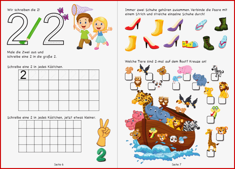 Zahl 2 Schreiben Lernen In Der Grudnschule Arbeitsblatt