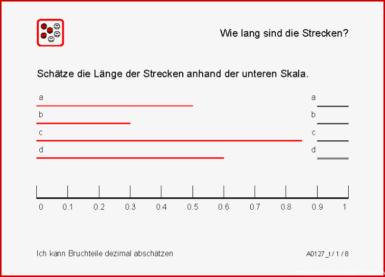 Zahlen auf der Zahlengeraden anzeigen Bruchteile von