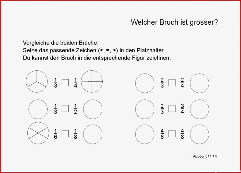 Zahlen ordnen Brüche ordnen Und Vergleichen