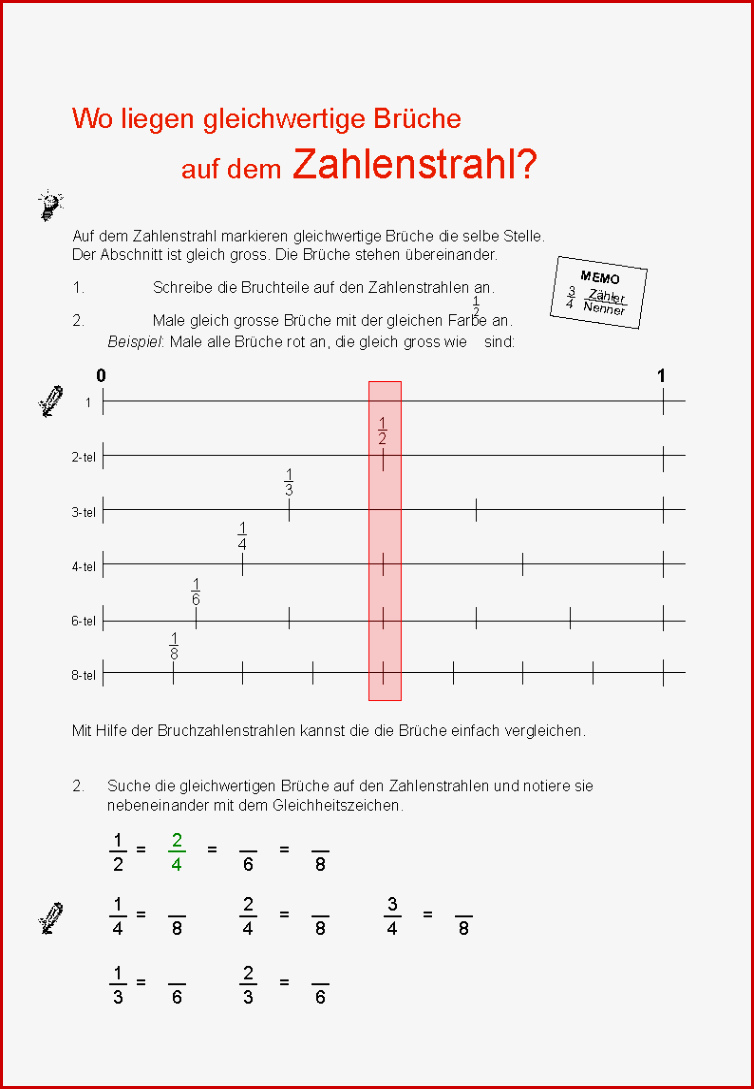 Zahlen ordnen Brüche ordnen Und Vergleichen