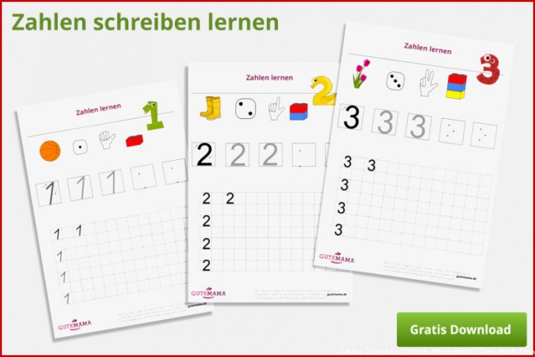 Zahlen Schreiben Lernen Kostenloses Arbeitsblatt Pdf