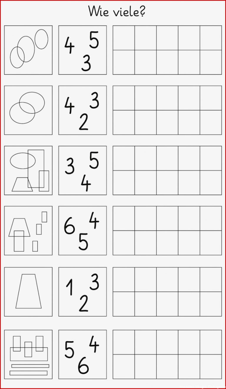 Zahlen Und Mengen Im Kindergarten Arbeitsblätter Worksheets