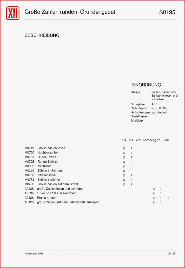 Zahlen und Zahlwörter lesen und schreiben Große Zahlen