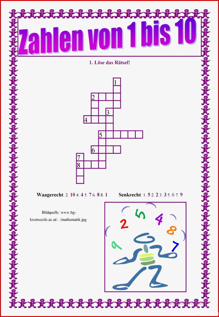 Zahlen von 1 bis 10 Deutsch Daf Arbeitsblatter