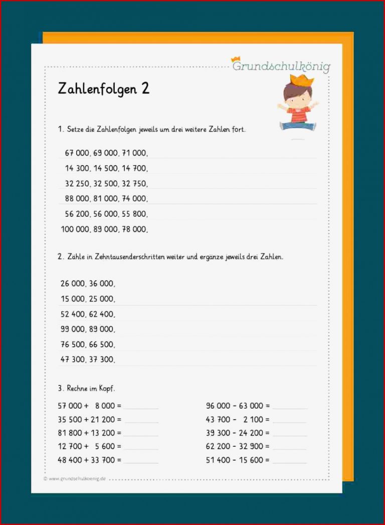 Zahlenfolgen im Zahlenraum 100 000