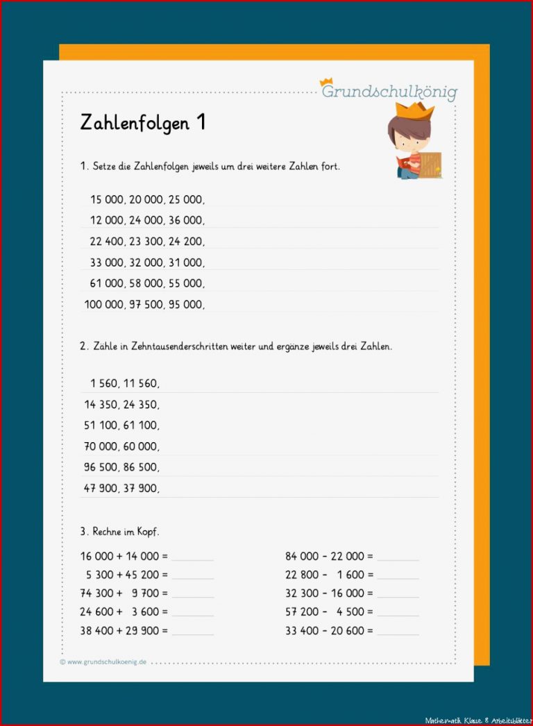 Zahlenfolgen Im Zahlenraum 100 000