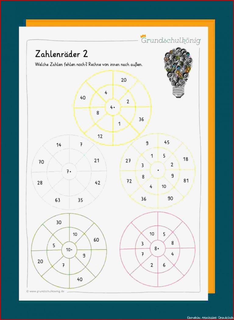 Zahlenräder Zum 1x1