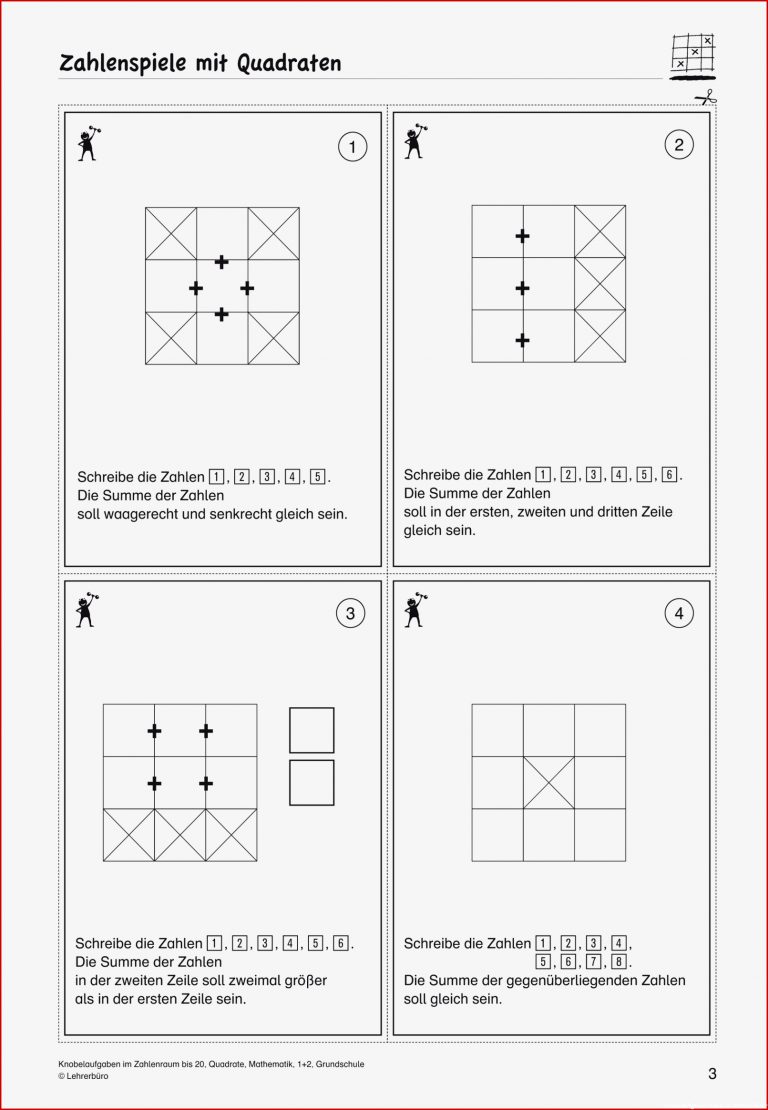 Zahlenraum bis 20 · Arbeitsblätter · Grundschule · Lehrerbüro