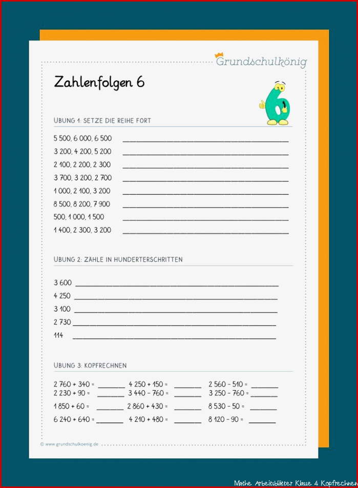 Zahlenreihen Zahlenfolgen im Zahlenraum 10 000