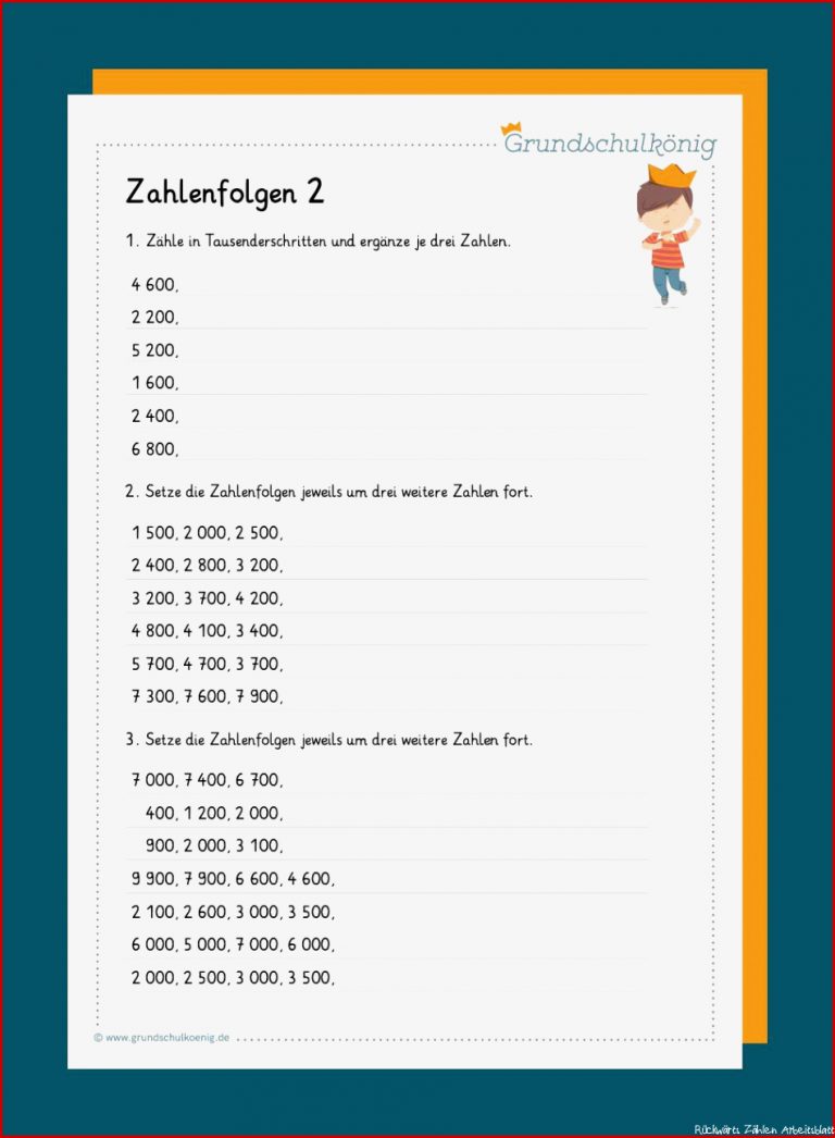 Zahlenreihen Zahlenfolgen Im Zahlenraum 10 000