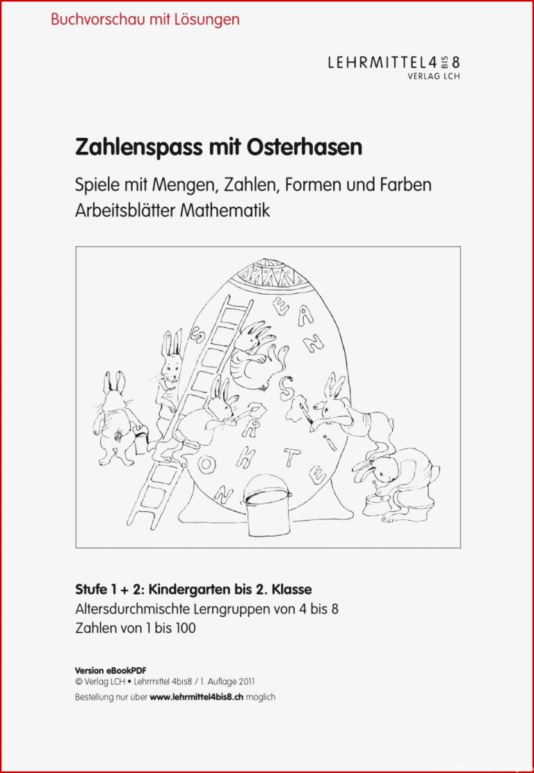 Zahlenspass mit Osterhasen by lehrmittel 4bis8 Issuu