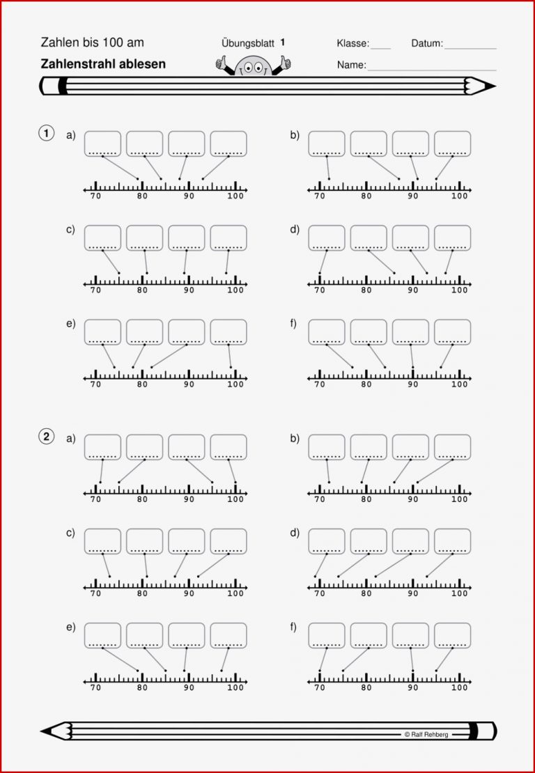Zahlenstrahl Ablesen Bis 100 – Unterrichtsmaterial Im Fach