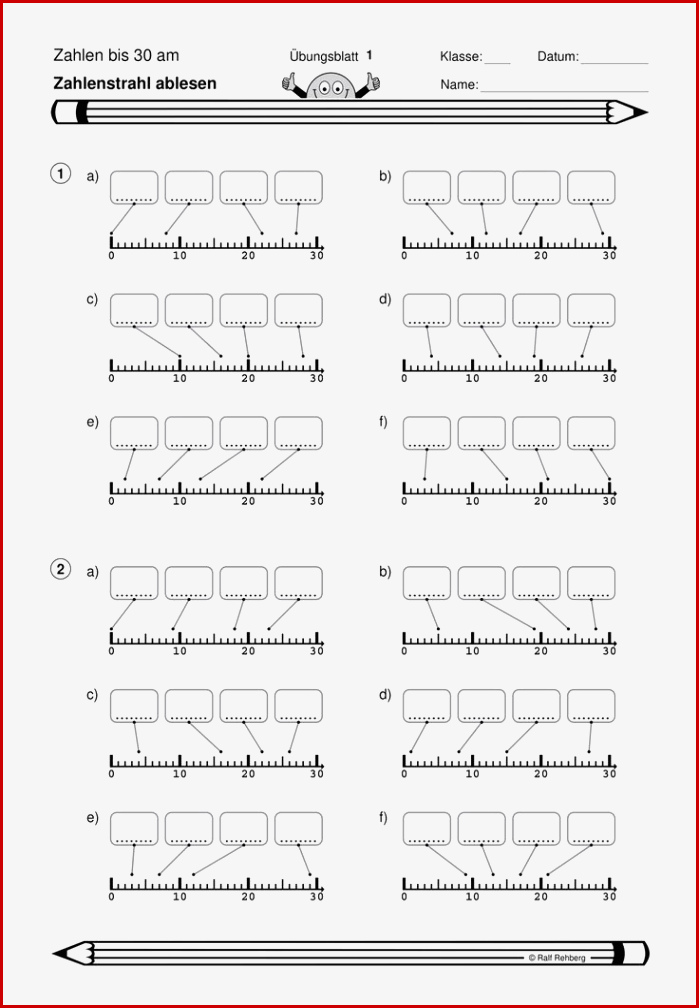 Zahlenstrahl Ablesen Bis 30 – Unterrichtsmaterial Im Fach