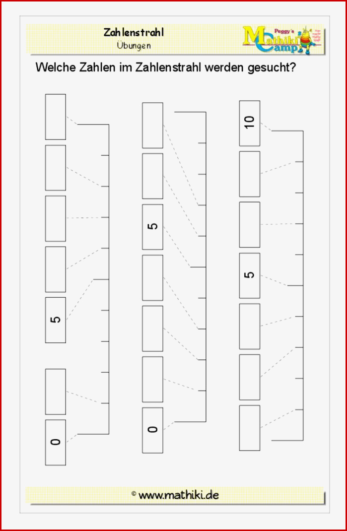 Zahlenstrahl Bis 10 Klasse 1 Kostenloses Arbeitsblatt