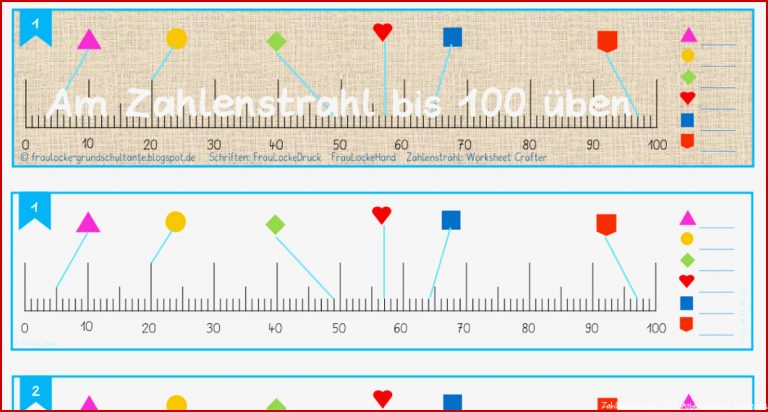 Zahlenstrahl Bis 100 Vorlage Zum Ausdrucken