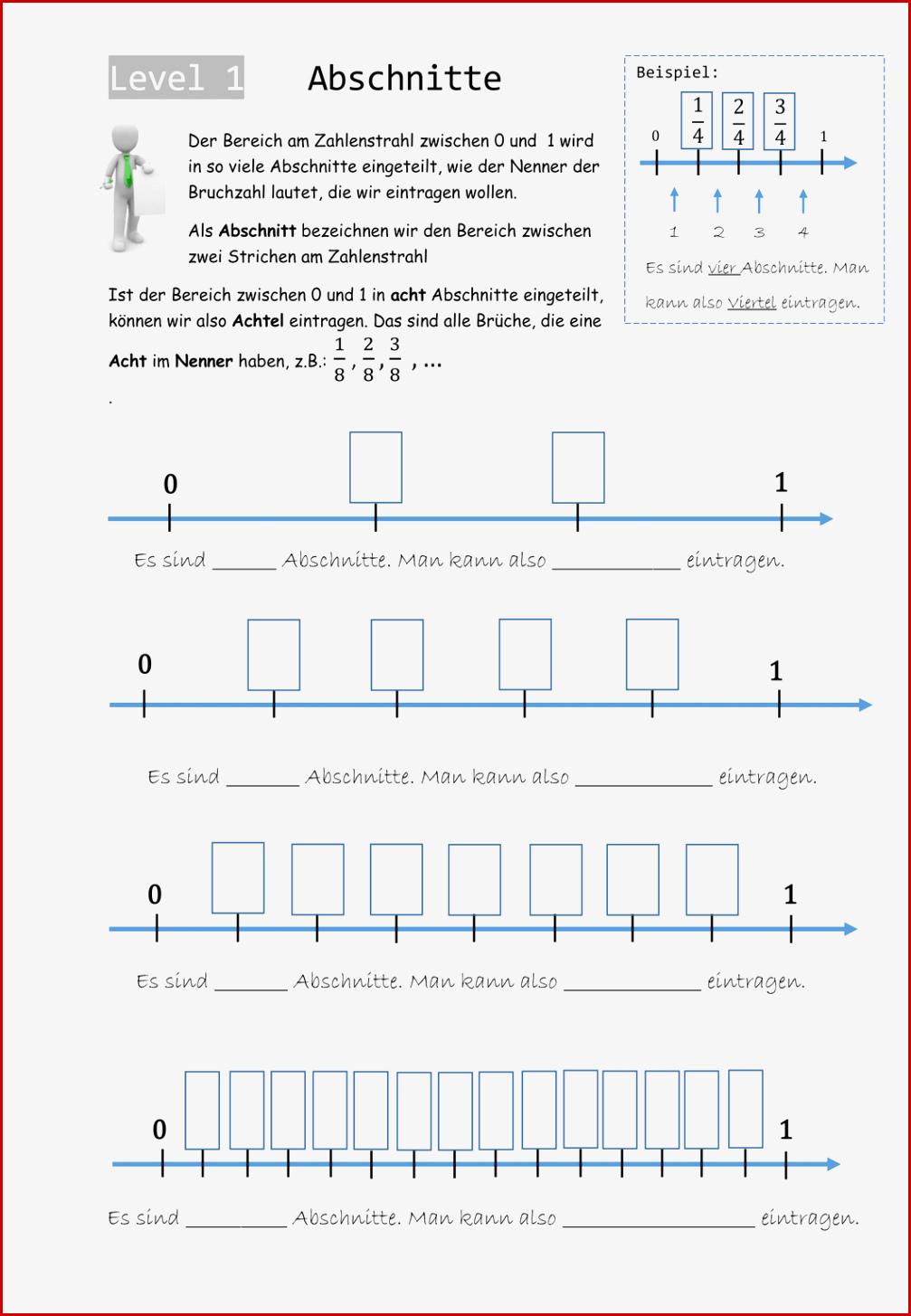 Zahlenstrahl Brüche Darstellen Arbeitsblatt