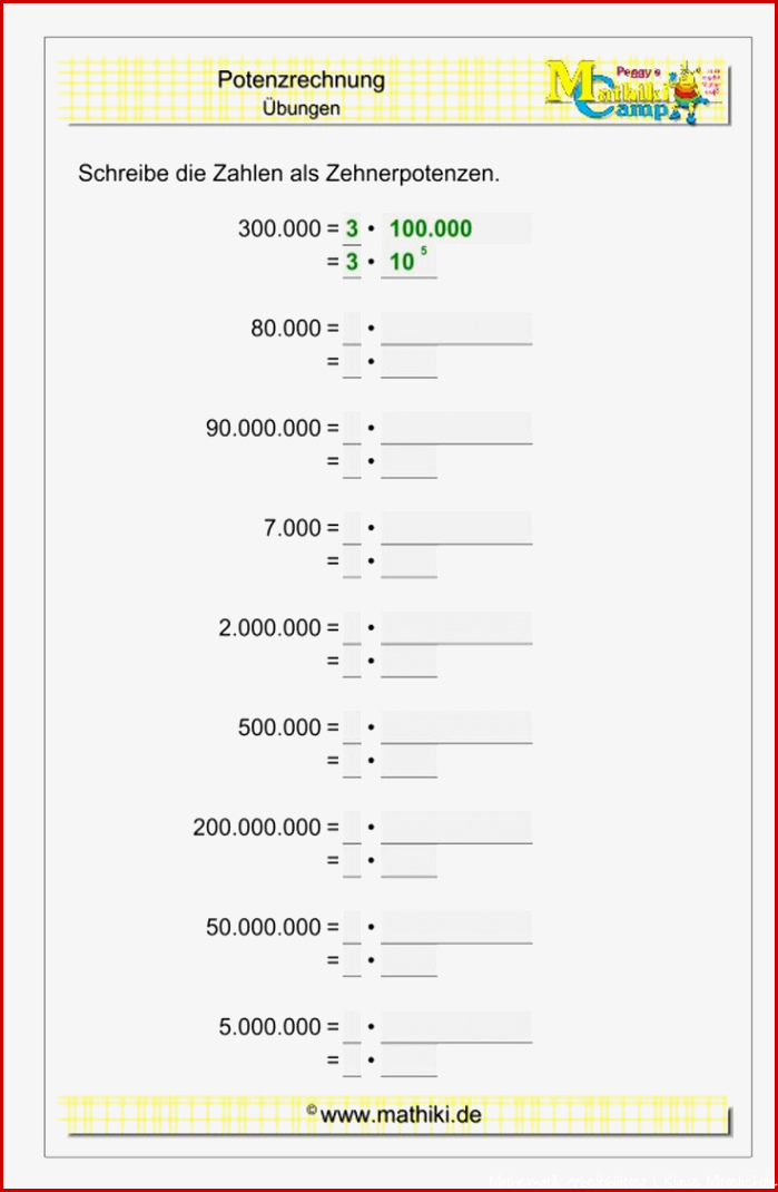 Zehnerpotenzen umrechnen I Klasse 5 6 mathiki