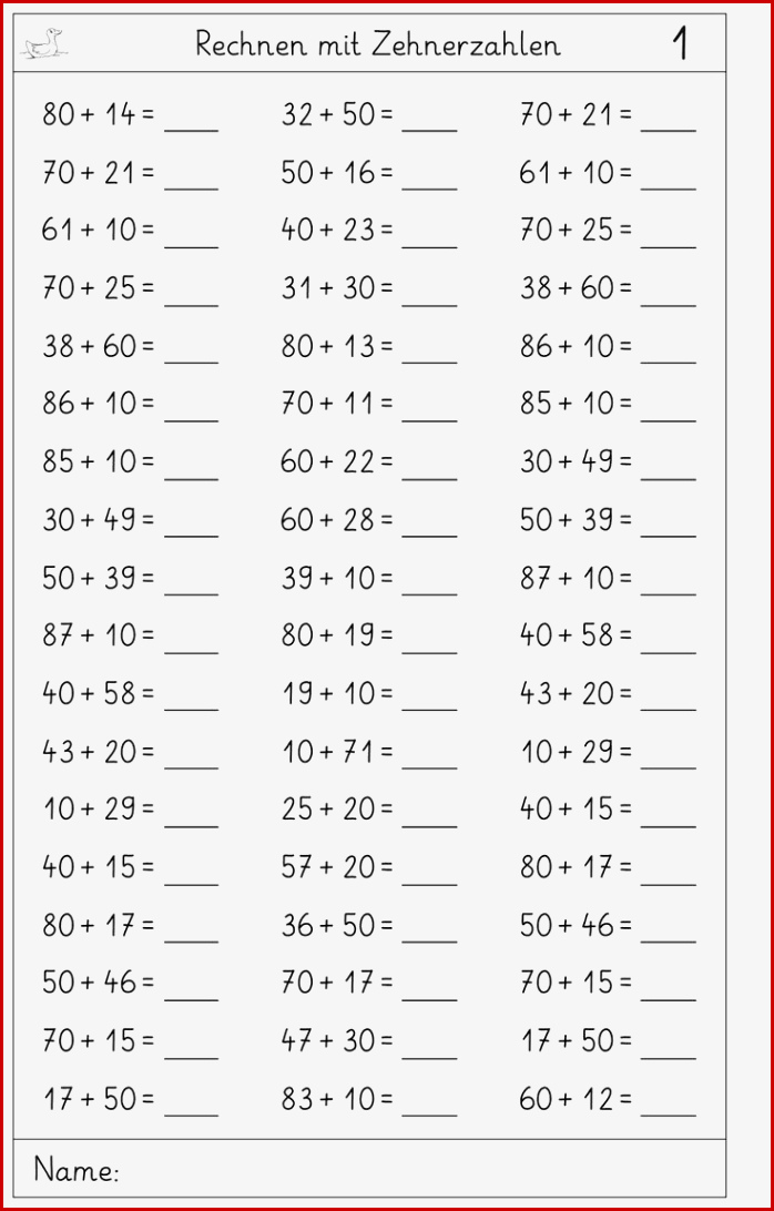 Zehnerzahlen Plus Zehner Und Einer