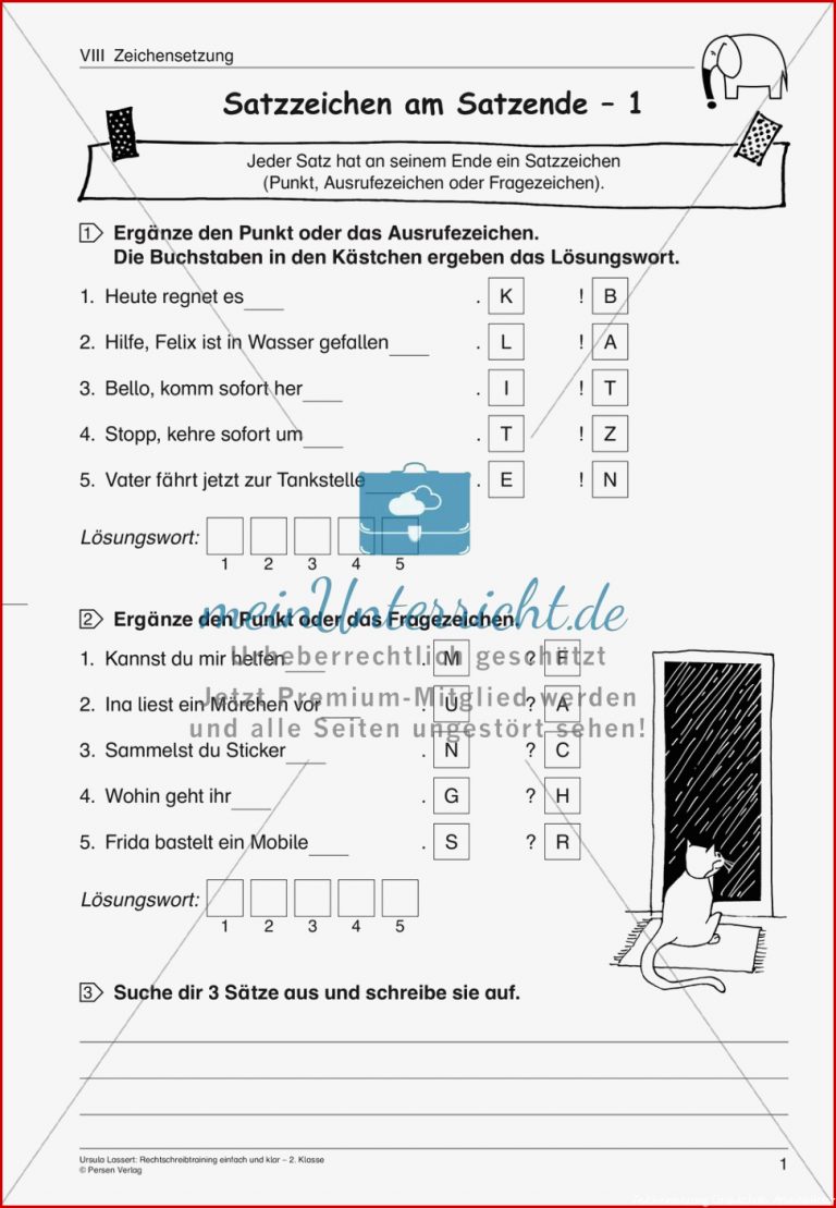 Zeichensetzung Meinunterricht