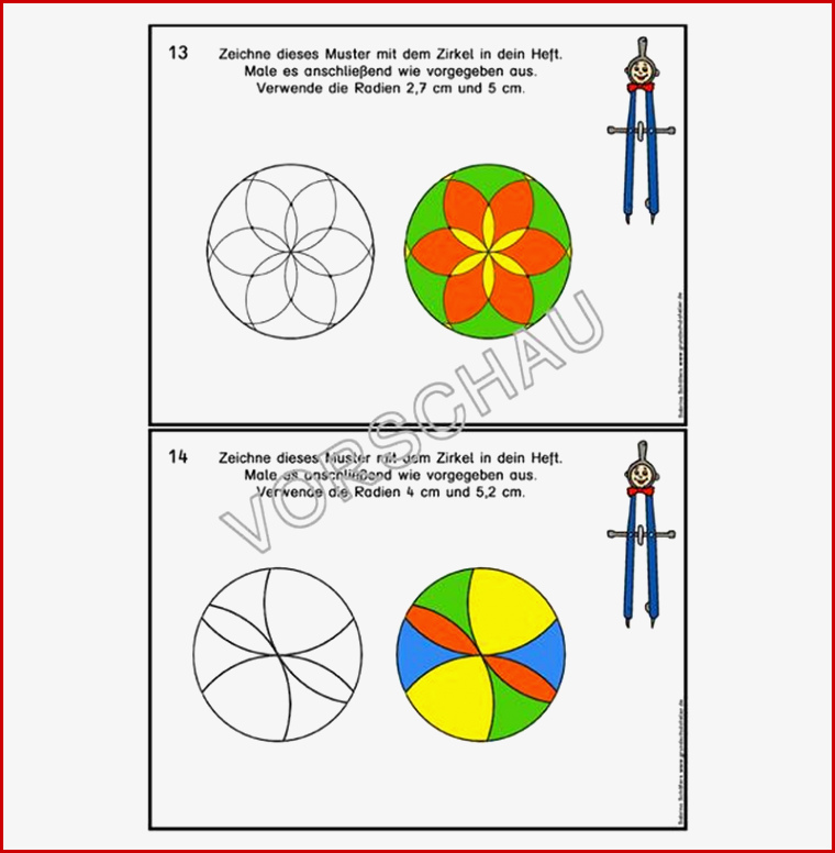 Zeichnen Mit Zirkel Und Geodreieck