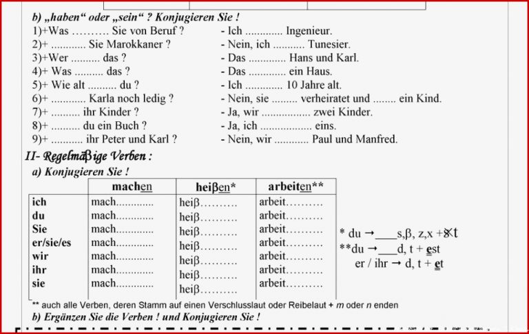 Zeitformen Deutsch übungen 7 Klasse Arbeitsblätter