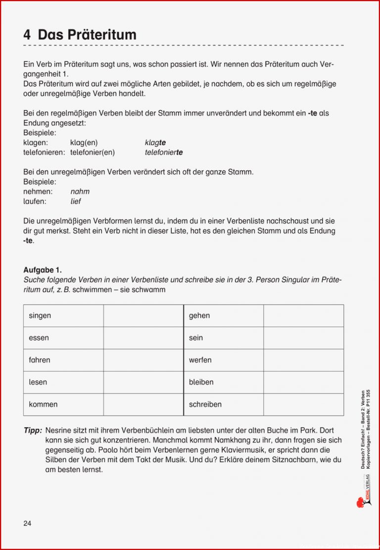 Zeitformen Grundschule Arbeitsblätter Worksheets