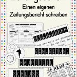 Zeitungsbericht Schreiben Tafelmaterial
