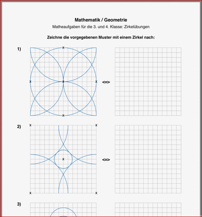 Zirkel Arbeitsblätter Zum Ausdrucken Kostenlos Worksheets