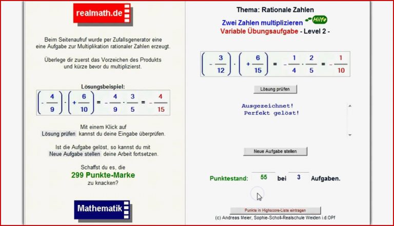 Zwei rationale Zahlen multiplizieren realmath